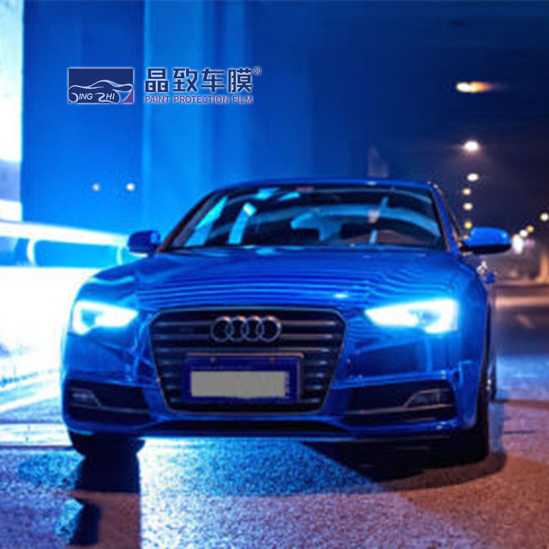 RoHS 3D Carbon PET Vinyl Film สีขาว Supper Gloss Blue Fiber