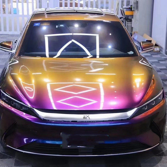 สินค้าขายดี Super Glossy Stretch Car Wrap Vinyl Film Metallic Diamond Deep Space Chameleon Body Car Sticker