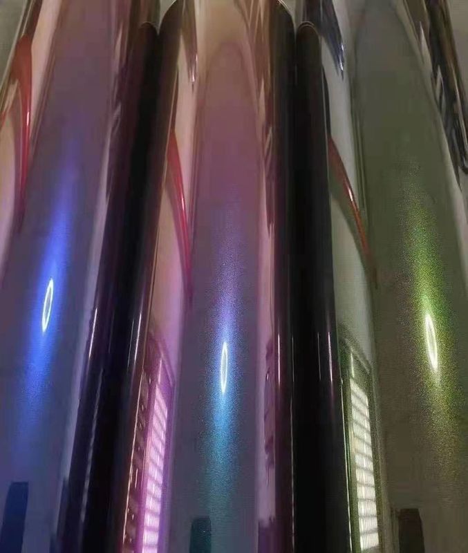 สินค้าขายดี Super Glossy Stretch Car Wrap Vinyl Film Metallic Diamond Deep Space Chameleon Body Car Sticker