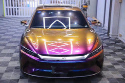 สินค้าขายดี Super Glossy Stretch Car Wrap Vinyl Film Metallic Diamond Deep Space Chameleon Body Car Sticker