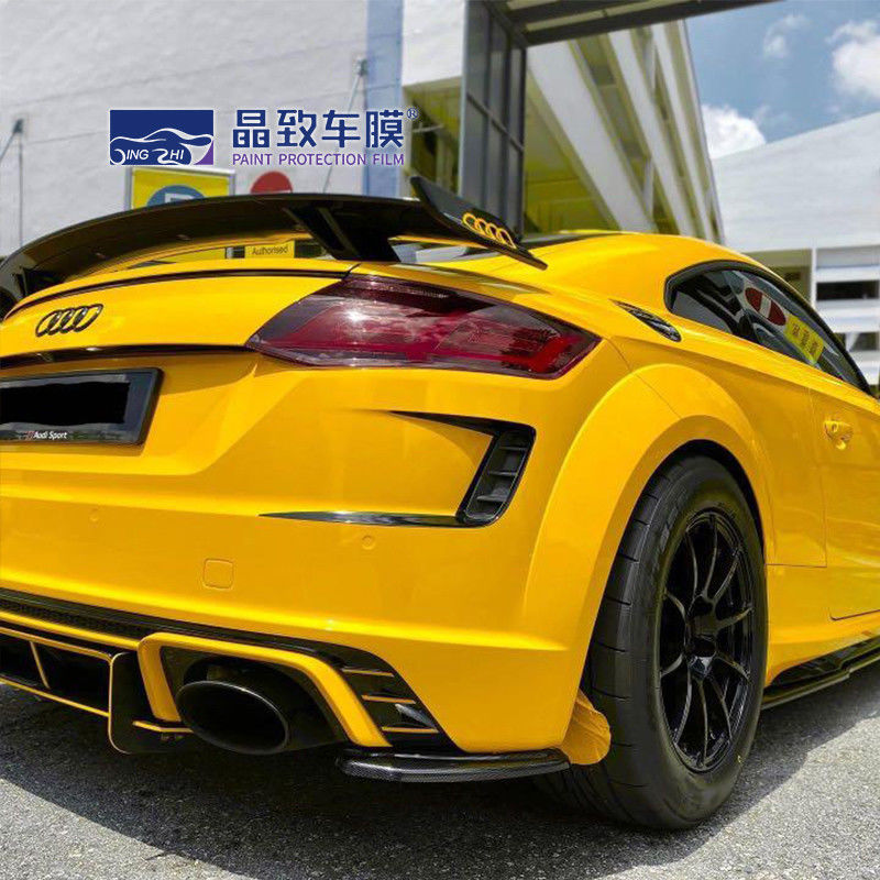 สีเหลือง ฟิล์มตกแต่งรถยนต์ Auto Vinyl Wrap Auto Paint Protection Glossy Crystal Maize