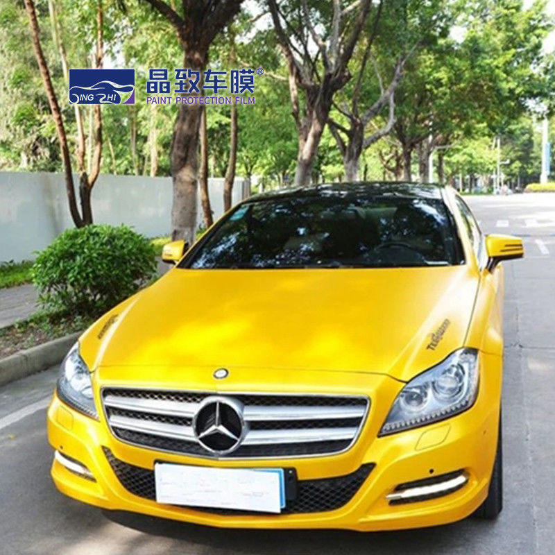 สีเหลือง ฟิล์มตกแต่งรถยนต์ Auto Vinyl Wrap Auto Paint Protection Glossy Crystal Maize